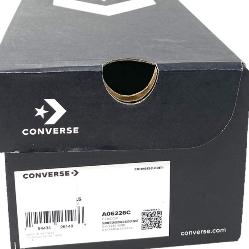 Converse Ctas OX Low Top Sneakers Women's Size Green Canvas Knit Skate A06226C - Picture 8 of 9